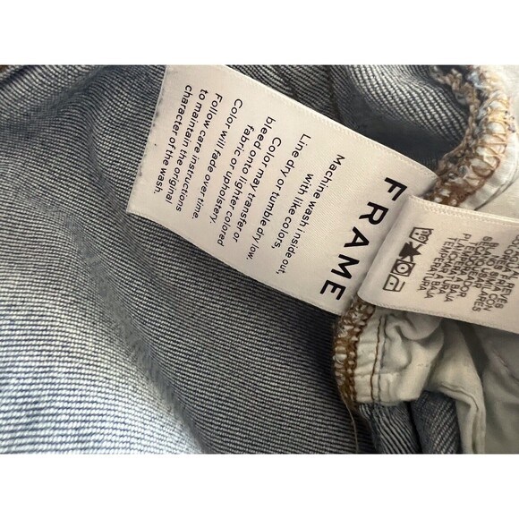 Frame Denim Le Nouveau Straight Womens Size 26 Jeans Frayed Hem Lt Wash Ankle - Picture 12 of 12
